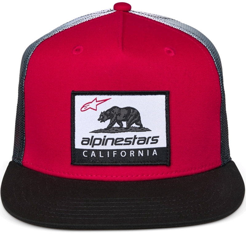 Alpinestars Cali Gradient Trucker kepurė raudona-juoda-balta
