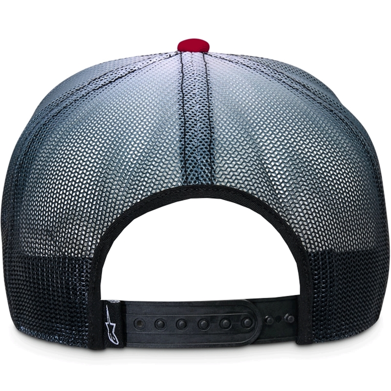 Alpinestars Cali Gradient Trucker kepurė raudona-juoda-balta