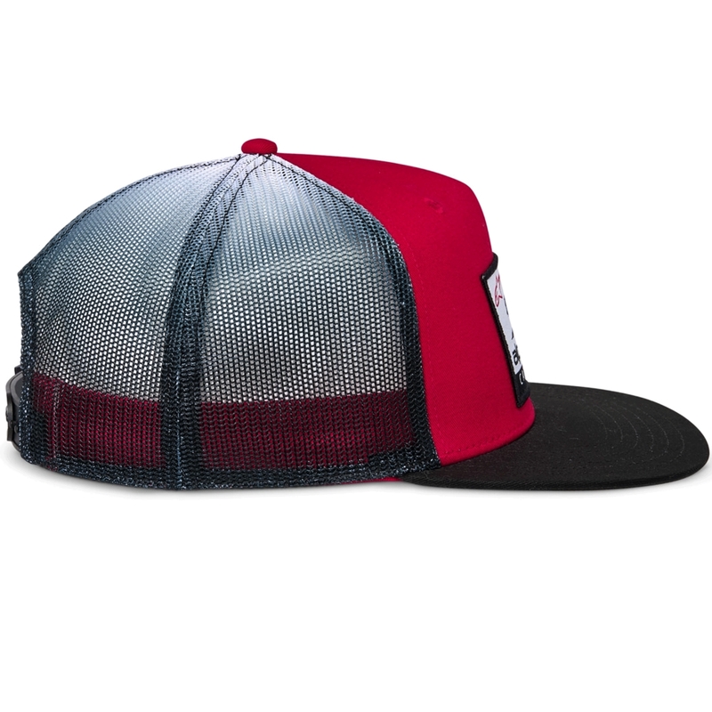 Alpinestars Cali Gradient Trucker kepurė raudona-juoda-balta