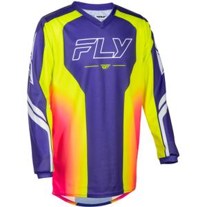 FLY Racing F-16 Raze vaikiški motokroso marškinėliai violetiniai-raudoni-geltoni