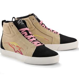 „Alpinestars Ride-63“ drobiniai motociklo batai, kreminės-juodos-baltos spalvos