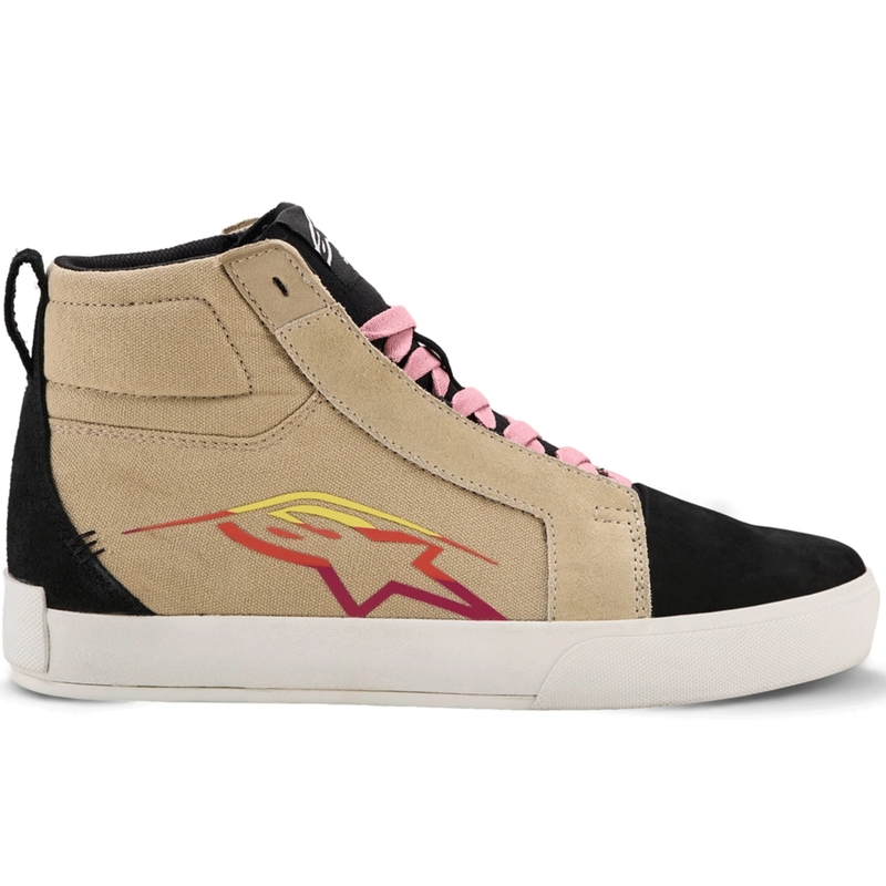 „Alpinestars Ride-63“ drobiniai motociklo batai, kreminės-juodos-baltos spalvos