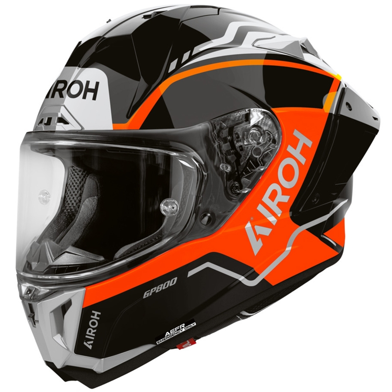 Airoh GP 800 Lane uždaras motociklo šalmas, fluorescencinės oranžinės spalvos