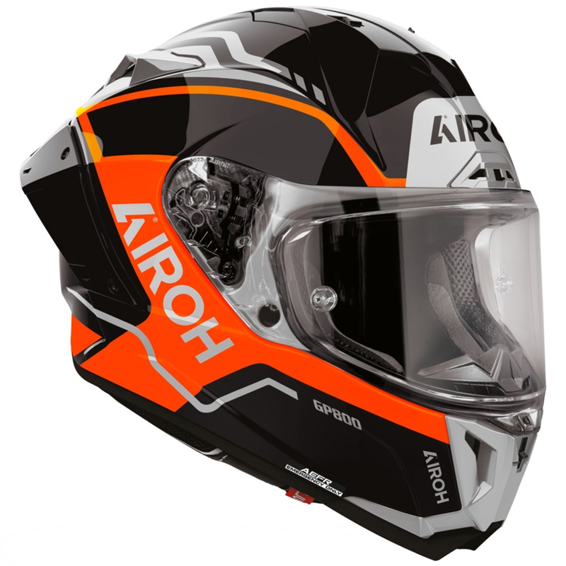 Airoh GP 800 Lane uždaras motociklo šalmas, fluorescencinės oranžinės spalvos
