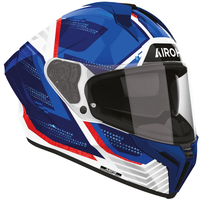 Airoh Matryx Starburst uždaras motociklo šalmas mėlynai raudonas