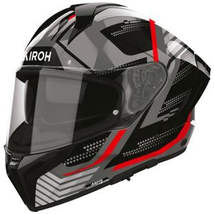 Airoh Matryx Starburst uždaras motociklo šalmas juodas-raudonas
