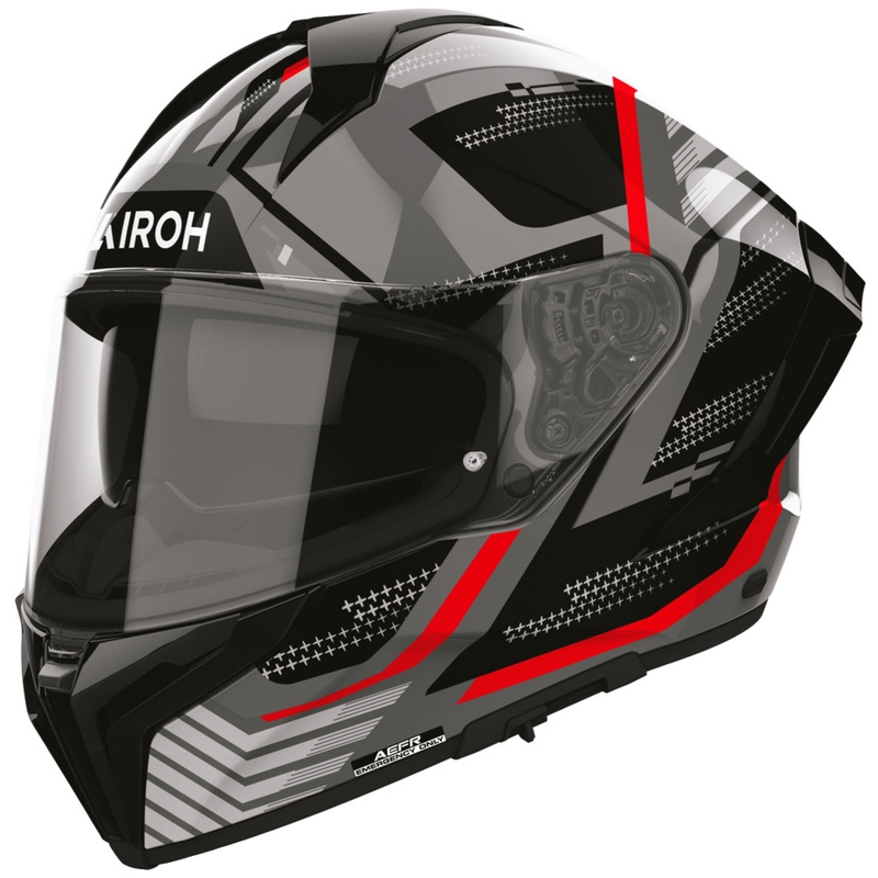 Airoh Matryx Starburst uždaras motociklo šalmas juodas-raudonas