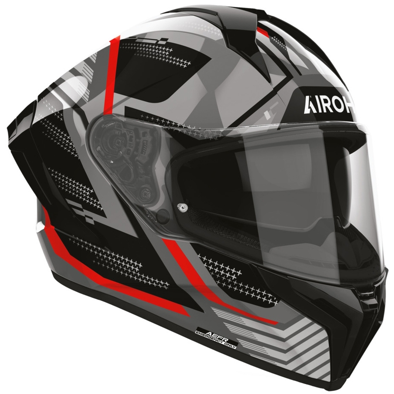 Airoh Matryx Starburst uždaras motociklo šalmas juodas-raudonas