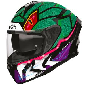 Airoh Spark 2 Rex uždaras motociklo šalmas juodas-žalias-violetinis