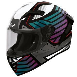 Airoh Connor Flex uždaras motociklo šalmas balta-pilka-mėlyna-violetinė