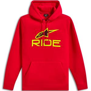 Alpinestars Ride džemperis su gobtuvu 3 raudona-fluorescencinė geltona-juoda