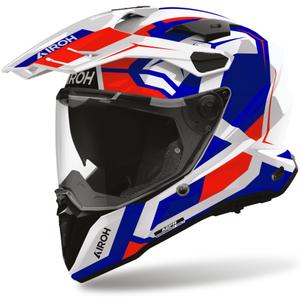 Enduro motociklo šalmas Airoh Commander 2 Polar mėlynai raudonas