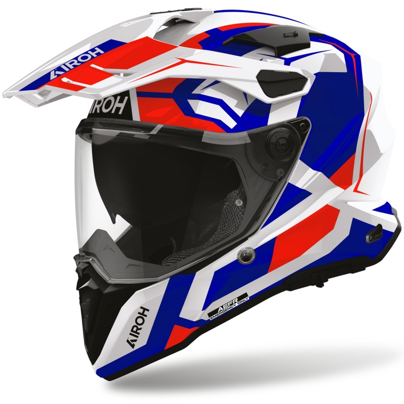 Enduro motociklo šalmas Airoh Commander 2 Polar mėlynai raudonas