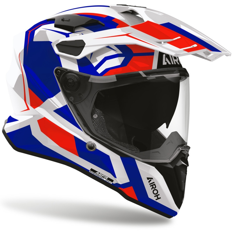 Enduro motociklo šalmas Airoh Commander 2 Polar mėlynai raudonas