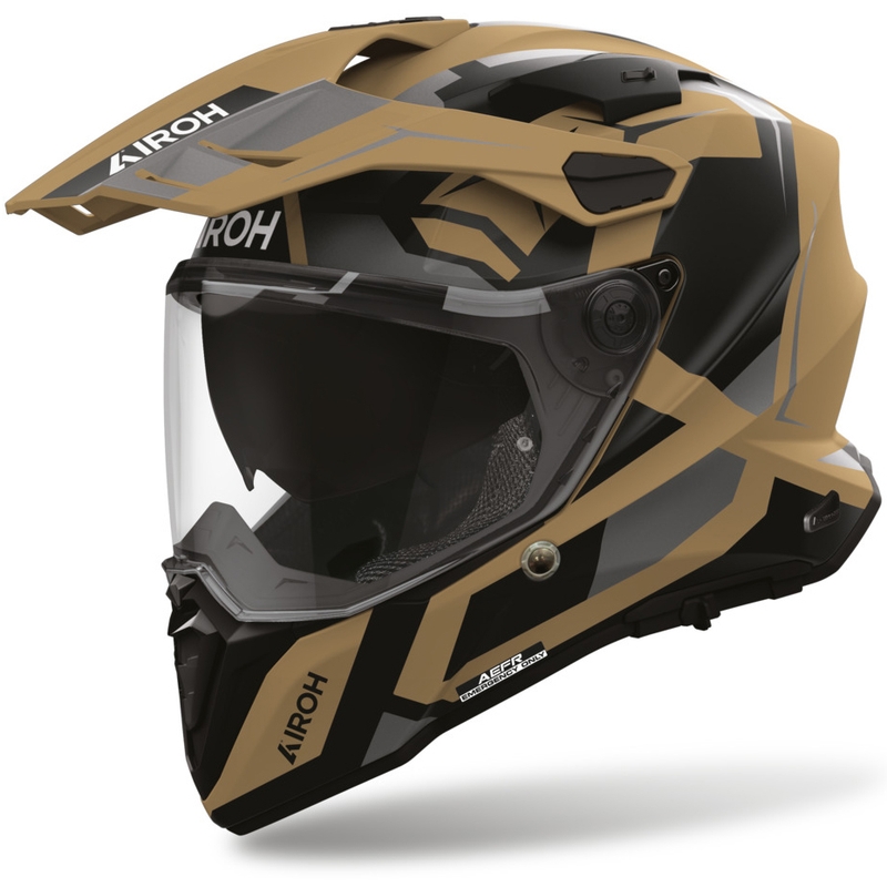 Motociklo šalmas Airoh Commander 2 Polar Enduro matinis smėlio spalvos