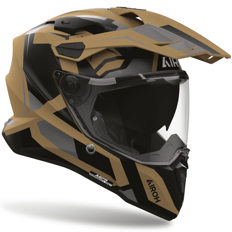Motociklo šalmas Airoh Commander 2 Polar Enduro matinis smėlio spalvos