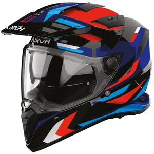 Enduro motociklo šalmas Airoh BADX-X Glitch mėlynai raudonas
