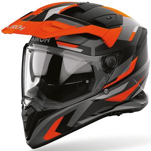 Enduro motociklo šalmas Airoh BADX-X Glitch matinės oranžinės spalvos