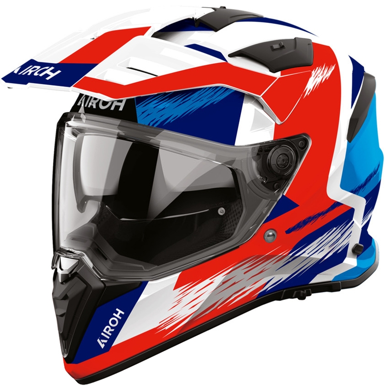 Enduro motociklo šalmas Airoh BADX-X Airspeed mėlynai raudonas