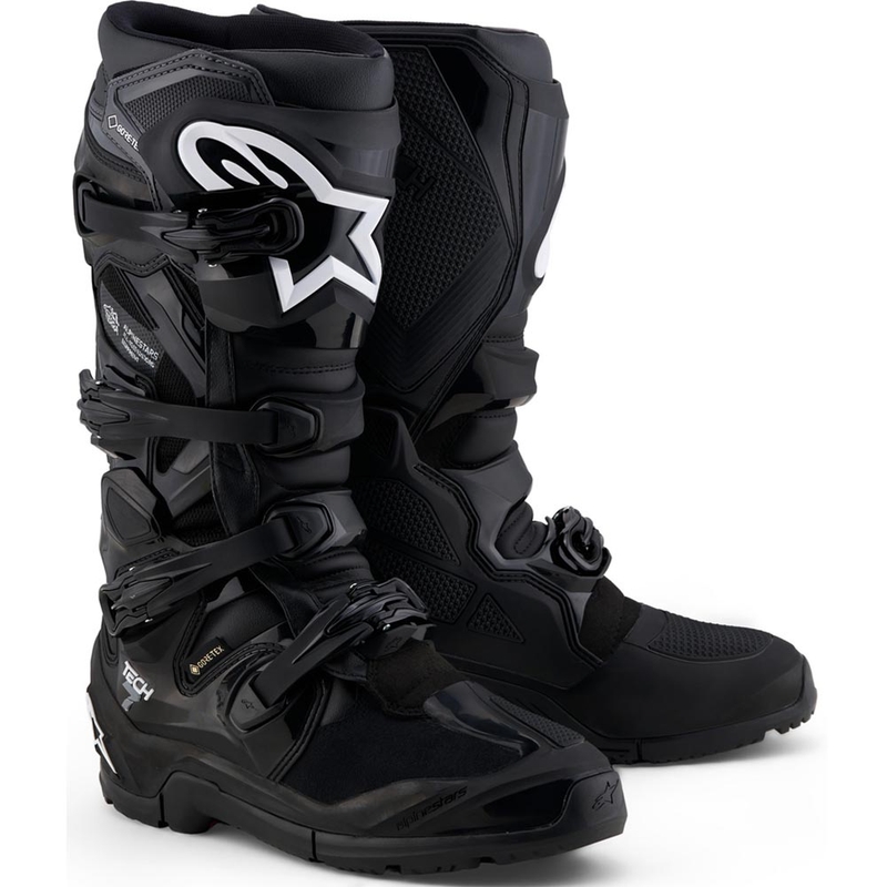 Alpinestars Tech 7 Enduro Gore-Tex® motociklo batai juodi-tamsiai pilki