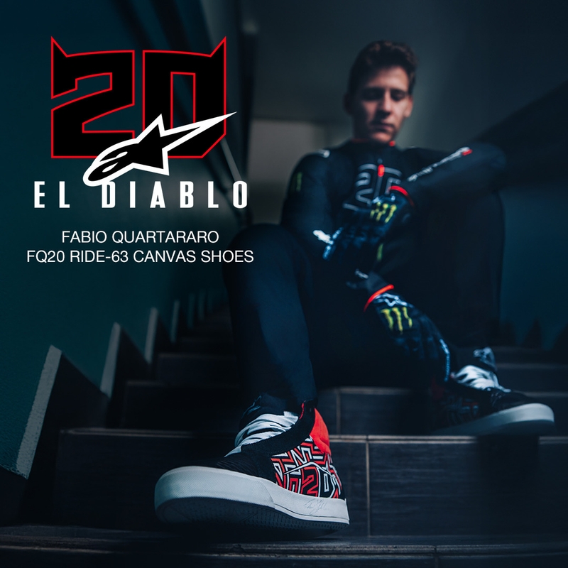 Alpinestars Ride-63 Canvas FQ20 motociklo batai juodi-balti-raudoni