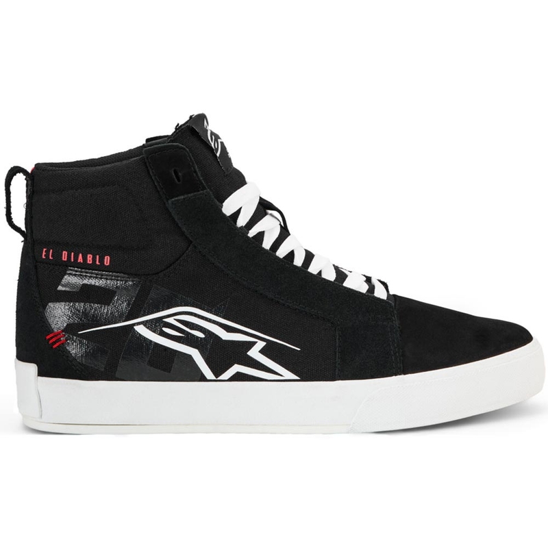 Alpinestars Ride-63 Canvas FQ20 motociklo batai juodi-balti-raudoni