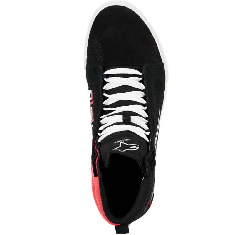 Alpinestars Ride-63 Canvas FQ20 motociklo batai juodi-balti-raudoni