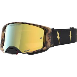 „Alpinestars Supertech“ riboto leidimo „Zona“ motokroso akiniai, juodi-rudi su veidrodiniu aukso spalvos plexiglasu