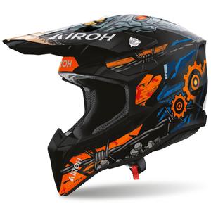 Airoh Wraaap Gear krosinis šalmas matinė juoda-oranžinė