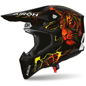 Airoh Wraaap Tyger motociklo motokroso šalmas juodas-raudonas-geltonas
