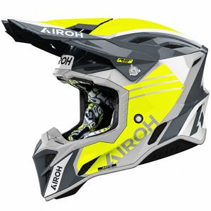 Airoh Aviator Factory Atlan motokroso šalmas pilkai geltonas