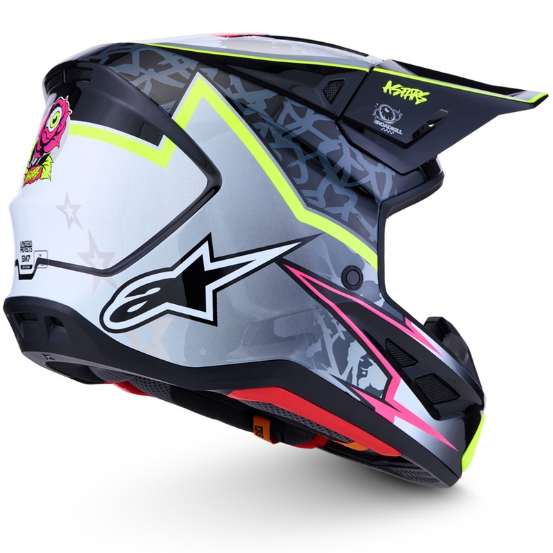 Alpinestars Supertech S-M7 Blaster motociklo kroso šalmas pilkas-fluorescencinis geltonas