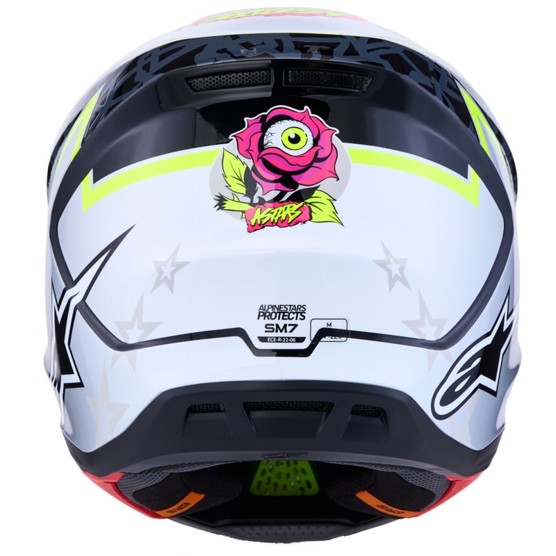 Alpinestars Supertech S-M7 Blaster motociklo kroso šalmas pilkas-fluorescencinis geltonas