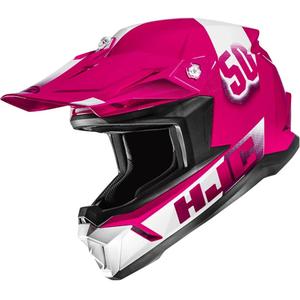 Vaikiškas motokroso šalmas HJC Y50 rožinė-balta