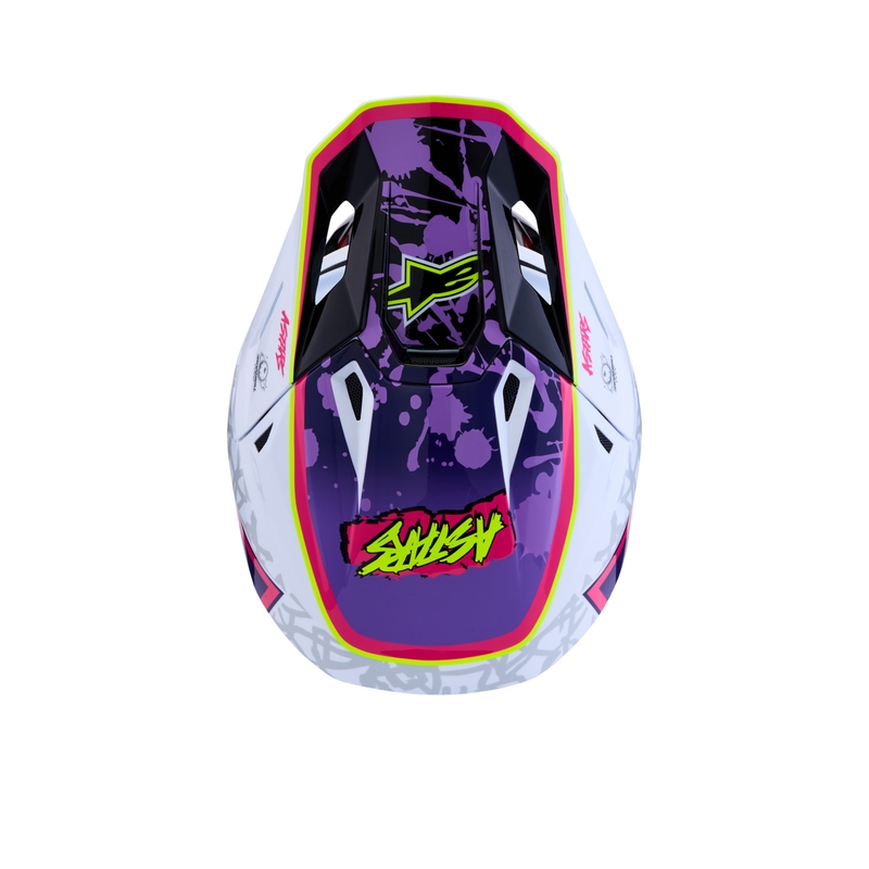 Alpinestars Supertech S-M7 Blaster motociklo motokroso šalmas violetinė-balta