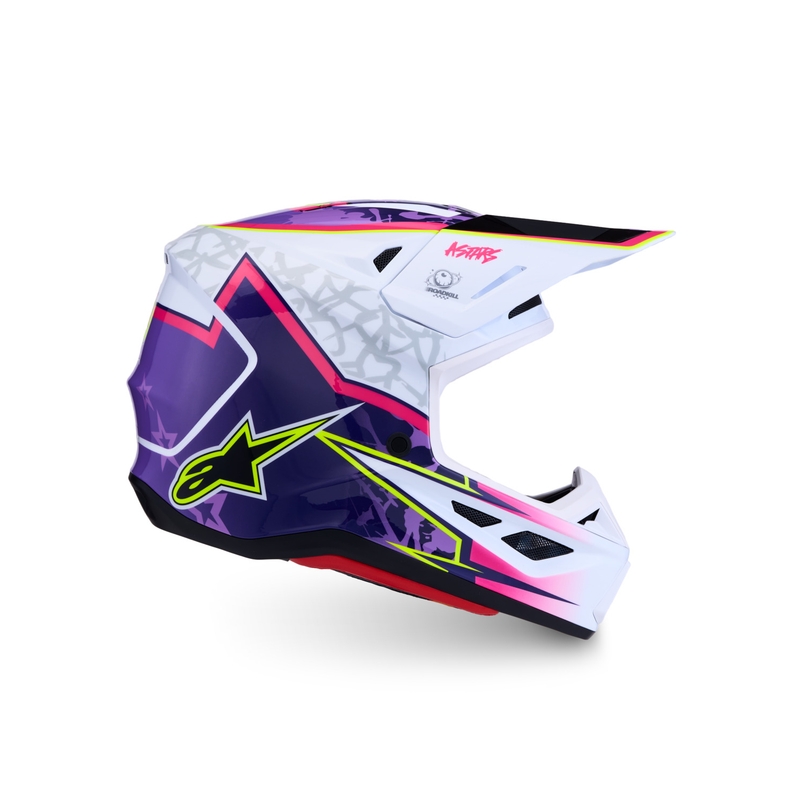 Alpinestars Supertech S-M7 Blaster motociklo motokroso šalmas violetinė-balta