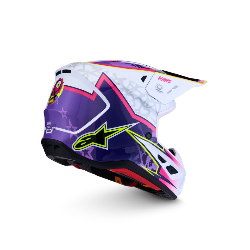 Alpinestars Supertech S-M7 Blaster motociklo motokroso šalmas violetinė-balta