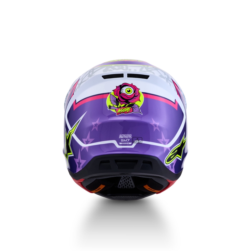 Alpinestars Supertech S-M7 Blaster motociklo motokroso šalmas violetinė-balta