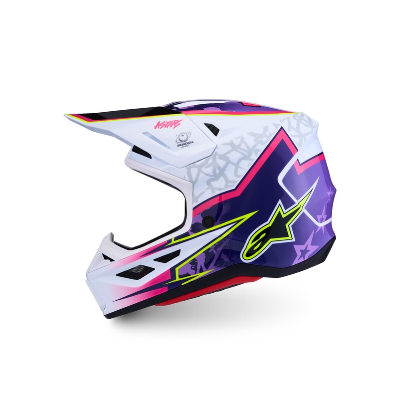Alpinestars Supertech S-M7 Blaster motociklo motokroso šalmas violetinė-balta