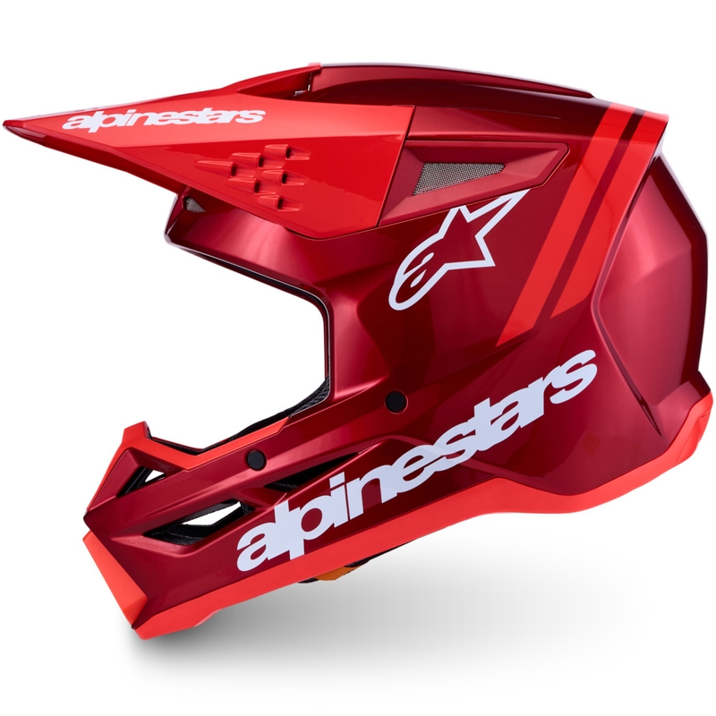 Alpinestars S-M3 Radium fluorescencinis raudonai baltas motokroso šalmas