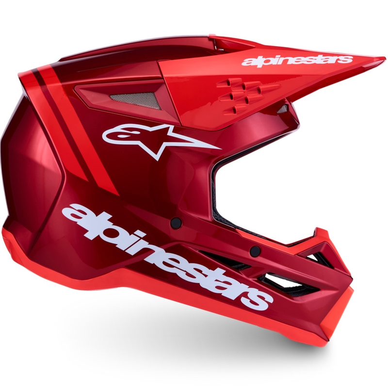 Alpinestars S-M3 Radium fluorescencinis raudonai baltas motokroso šalmas