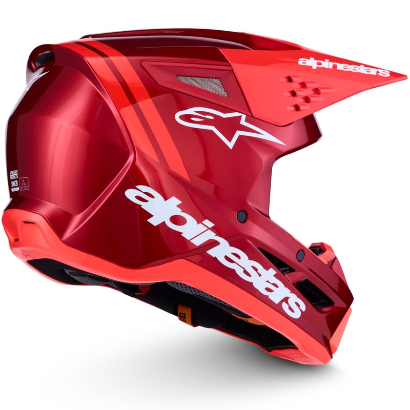 Alpinestars S-M3 Radium fluorescencinis raudonai baltas motokroso šalmas