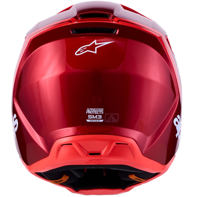 Alpinestars S-M3 Radium fluorescencinis raudonai baltas motokroso šalmas