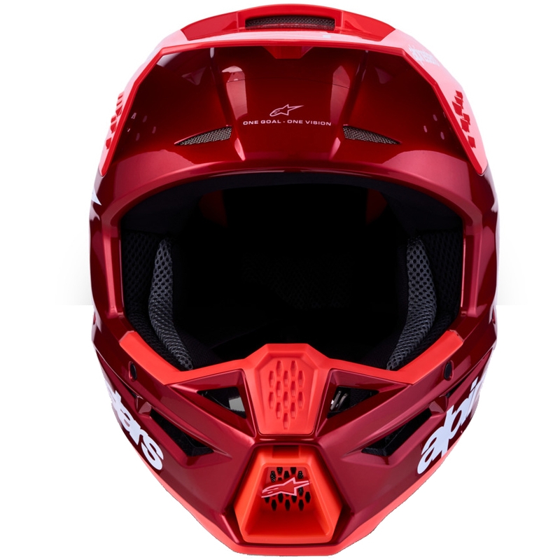Alpinestars S-M3 Radium fluorescencinis raudonai baltas motokroso šalmas