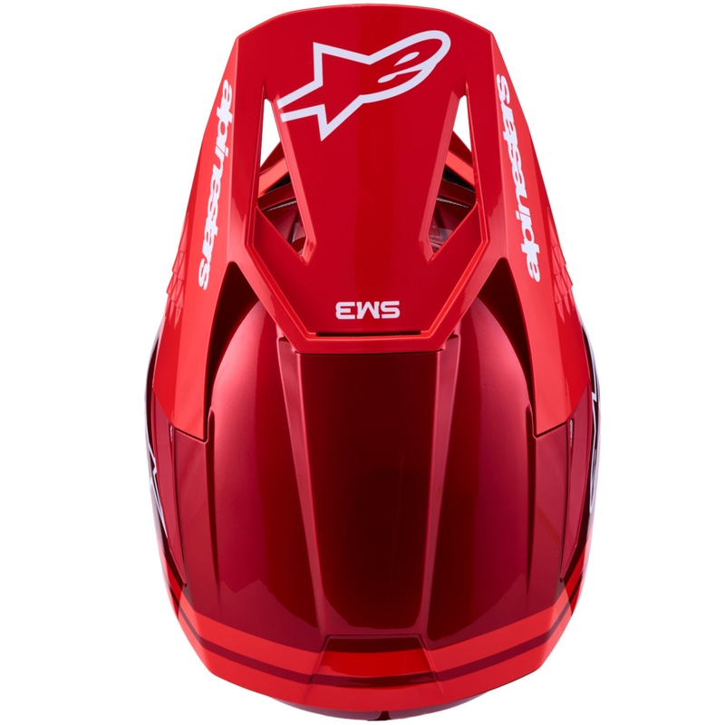 Alpinestars S-M3 Radium fluorescencinis raudonai baltas motokroso šalmas