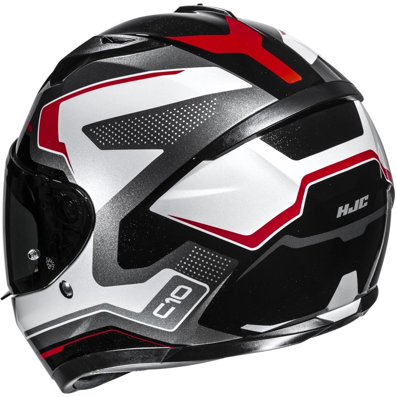 Uždaras motociklo šalmas HJC C10 Cric MC1 juodas-baltas-raudonas