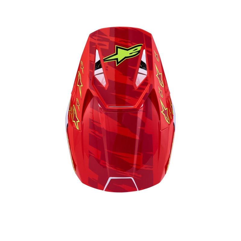 Alpinestars S-M3 Falcon motociklo motokroso šalmas, fluorescencinis raudonas-baltas