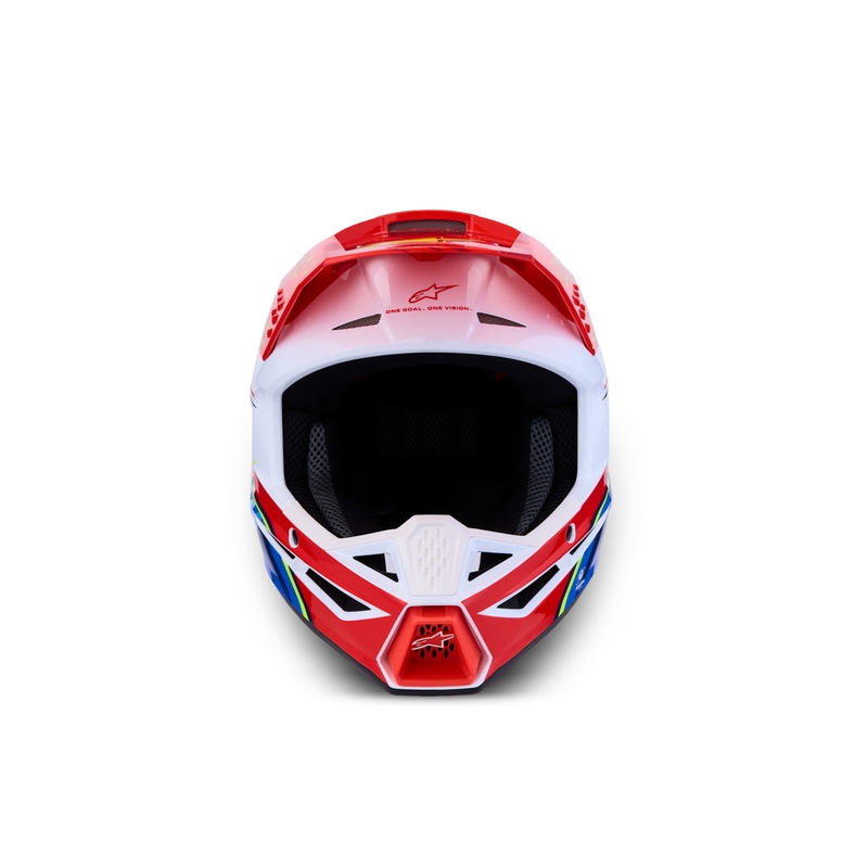 Alpinestars S-M3 Falcon motociklo motokroso šalmas, fluorescencinis raudonas-baltas