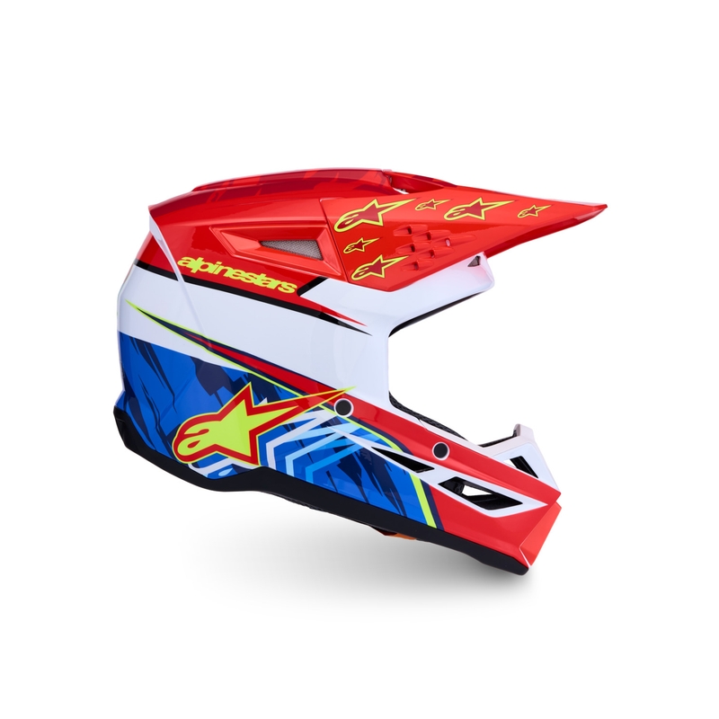 Alpinestars S-M3 Falcon motociklo motokroso šalmas, fluorescencinis raudonas-baltas