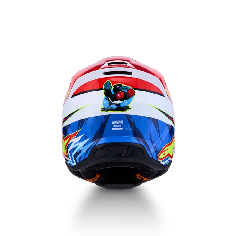 Alpinestars S-M3 Falcon motociklo motokroso šalmas, fluorescencinis raudonas-baltas